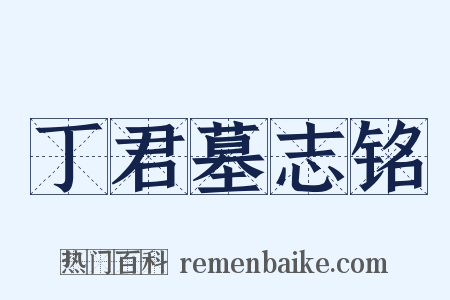 丁君墓志铭是什么意思的图片